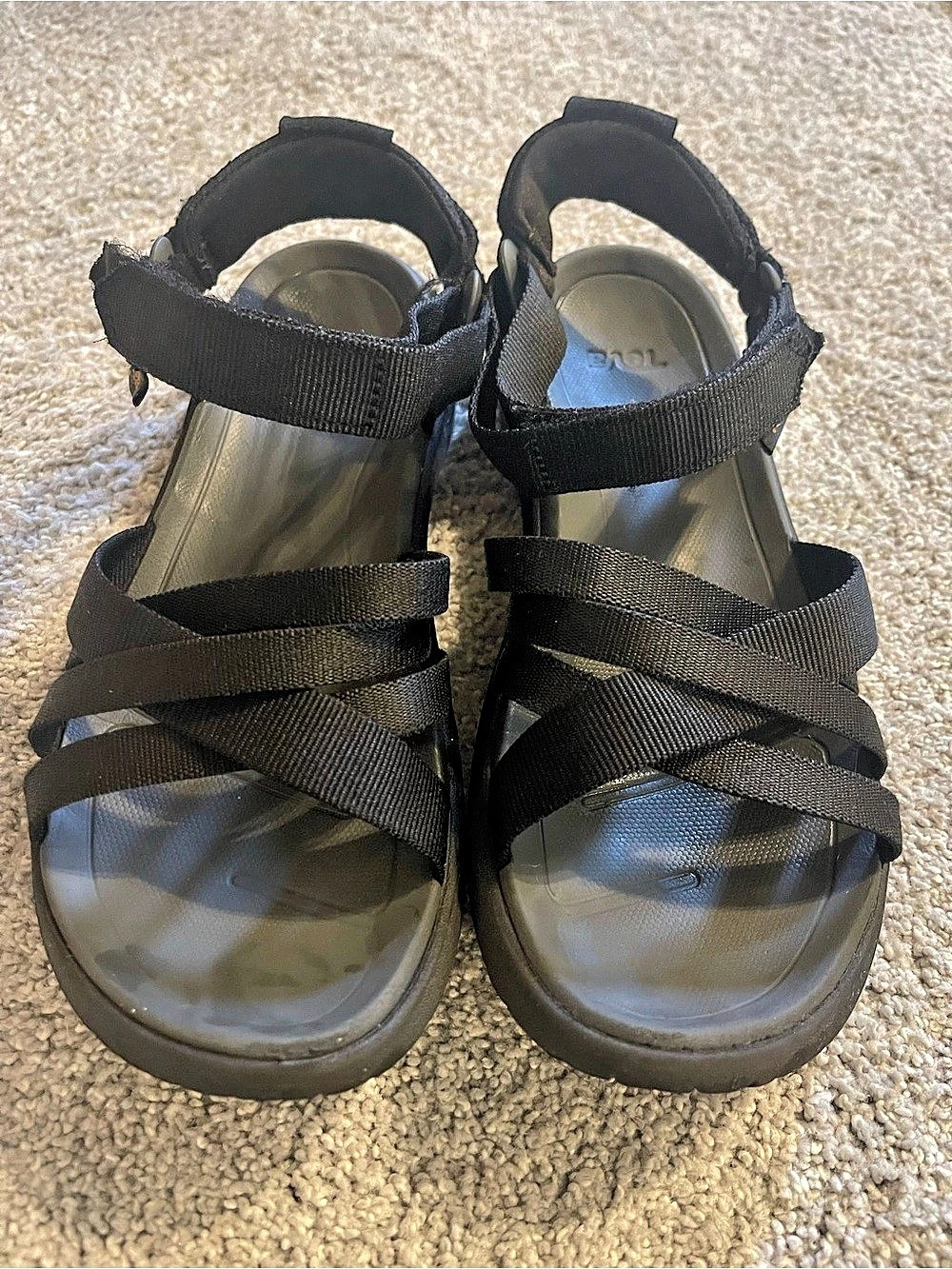 Teva Voya Infinity Black Sport Sandals Size 8 (fits 8.5)